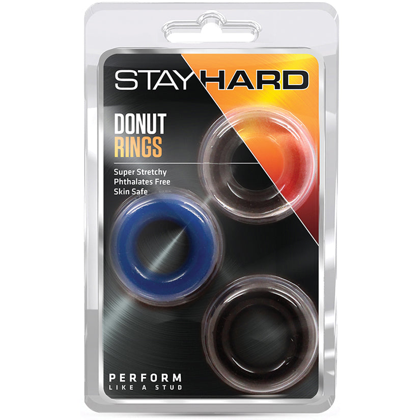 Stay Hard Donut Rings (3 Pack) - Cock Rings - Blush Novelties