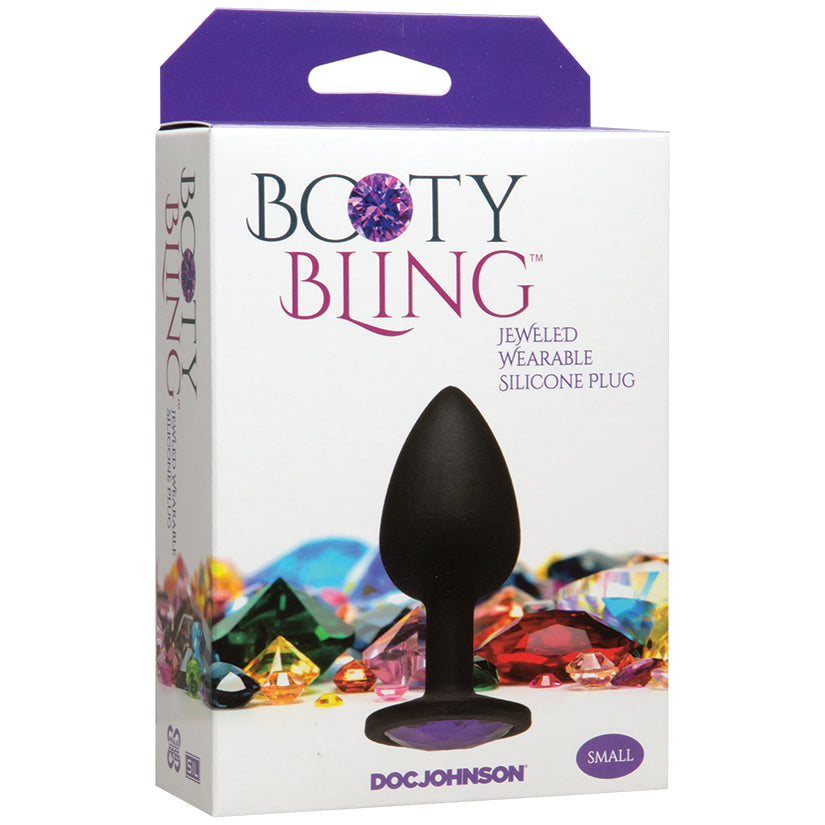 Booty Bling Silicone Plug Small - Anal Toys - Doc Johnson - Purple - D7017 - 03BX