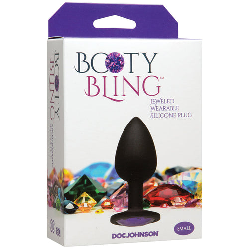 Booty Bling Silicone Plug Small - Anal Toys - Doc Johnson - Purple - D7017 - 03BX