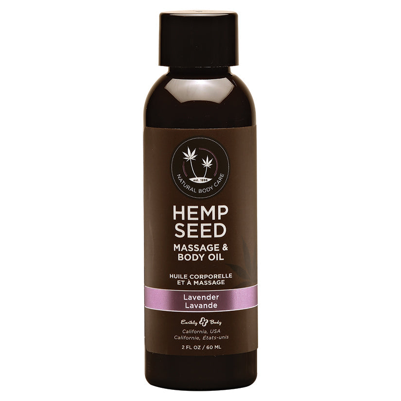 Earthly Body Hemp Seed Massage Oil - Lavender 2oz - Massage - Earthly Body