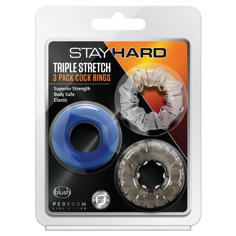 Stay Hard Triple Stretch 3 Pack Cock Rings - Lady Sif’s Den