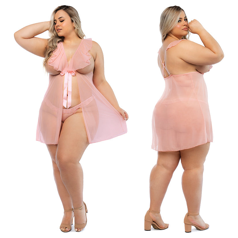 Juliet Babydoll & Panty Set – Cherry 2X/3X