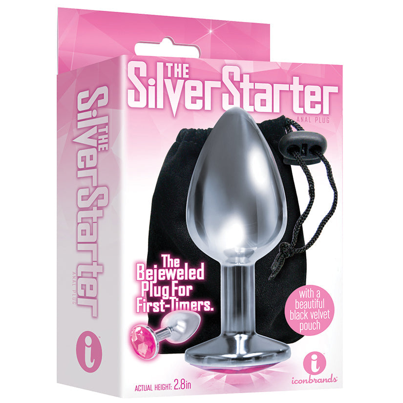 The 9's The Silver Starter Bejeweled Heart Plug - Violet - Anal Toys - Lady Sif’s Den - Stainless Steel - IB2313 - 2