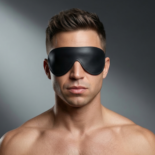 Strict Leather Padded Blindfold – Adjustable Premium Sensory Play Mask - Blindfolds - Sex Toy Distributing
