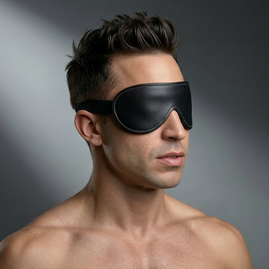Strict Leather Padded Blindfold - back view