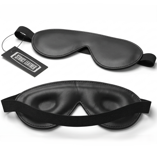 Strict Leather Padded Blindfold – Adjustable Premium Sensory Play Mask - Blindfolds - Sex Toy Distributing