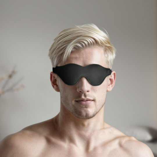 Strict Leather Black Fleece Lined Blindfold - Blindfolds - Sex Toy Distributing