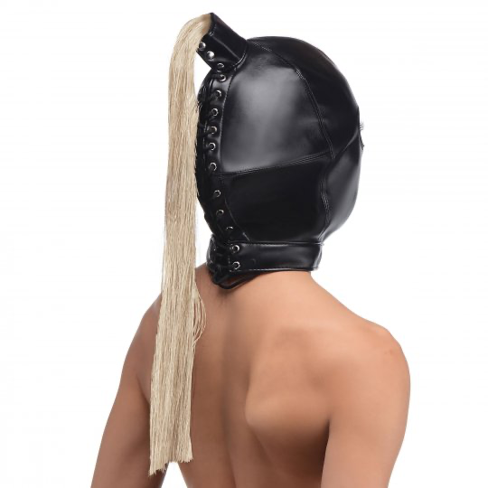 Blonde Ponytail Bondage Hood – product image 2