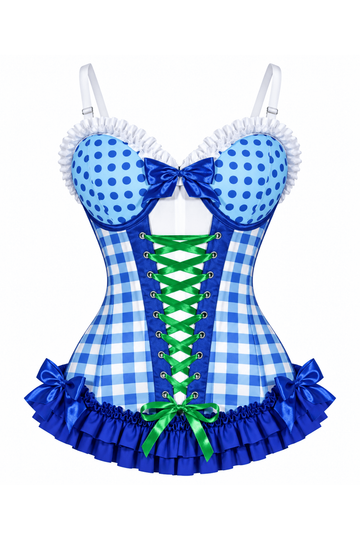 Lavish Blueberry Ruffle Sweetheart Bustier Corset