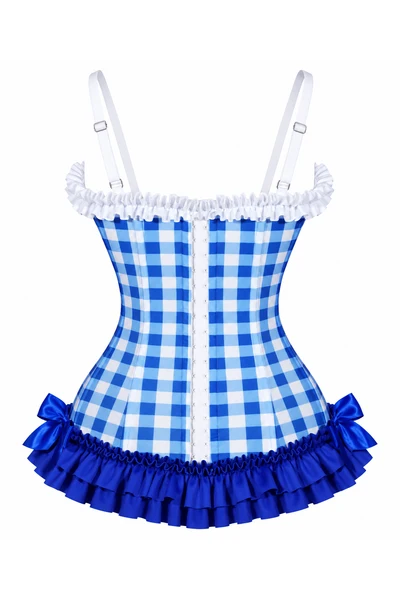 Lavish Blueberry Ruffle Sweetheart Bustier Corset