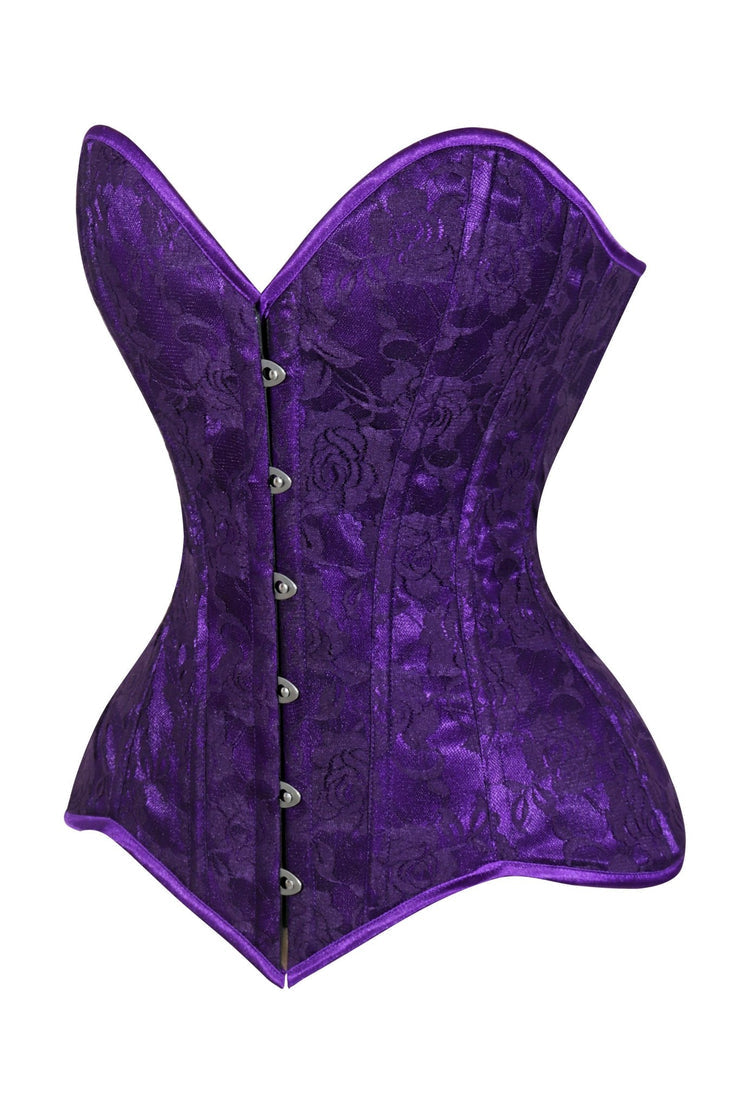 Purple Lace Overbust Corset Sweetheart Neckline