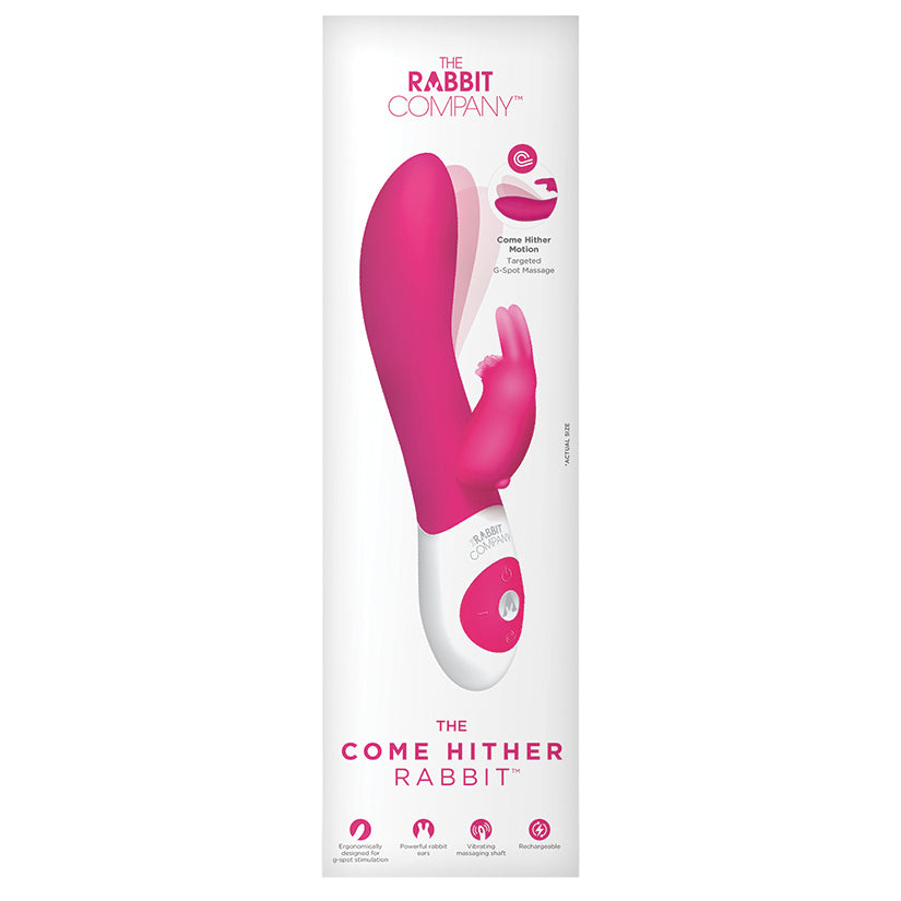 The Come Hither Rabbit Rechargeable - Hot Pink 7.75 - Rabbit Vibrator - Lifestyle