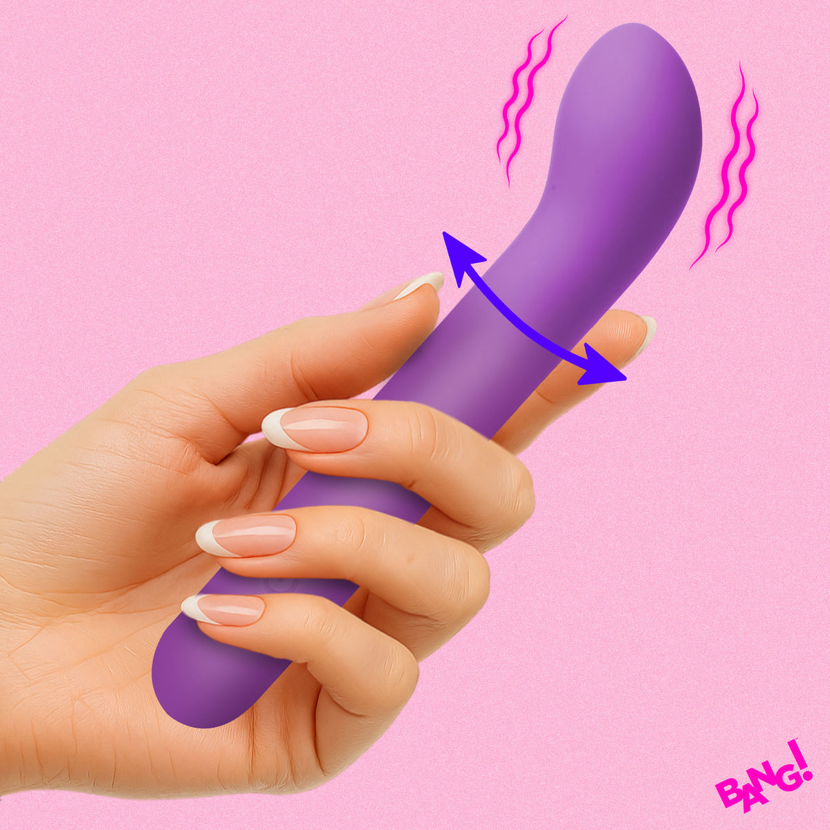 Bang flexible silicone G-spot vibrator purple