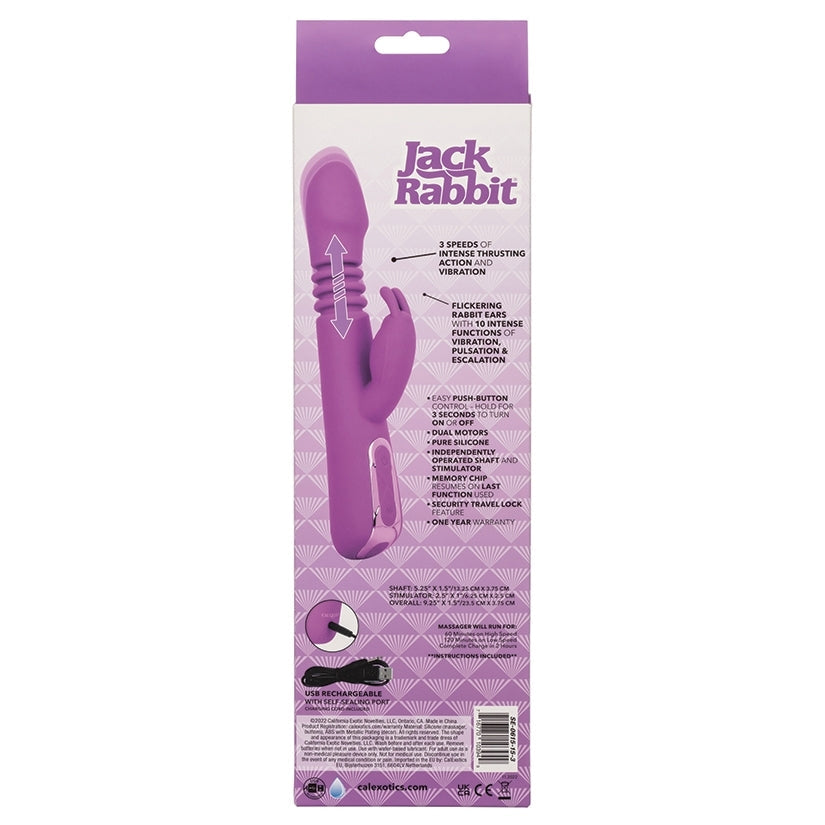 Purple packaging of a 'Jack Rabbit' product on a white background