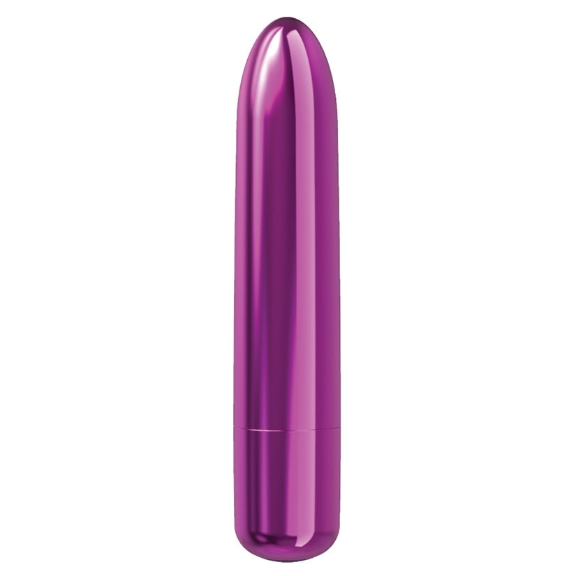 A metallic purple bullet-shaped container or case, shown vertically against a plain white background.